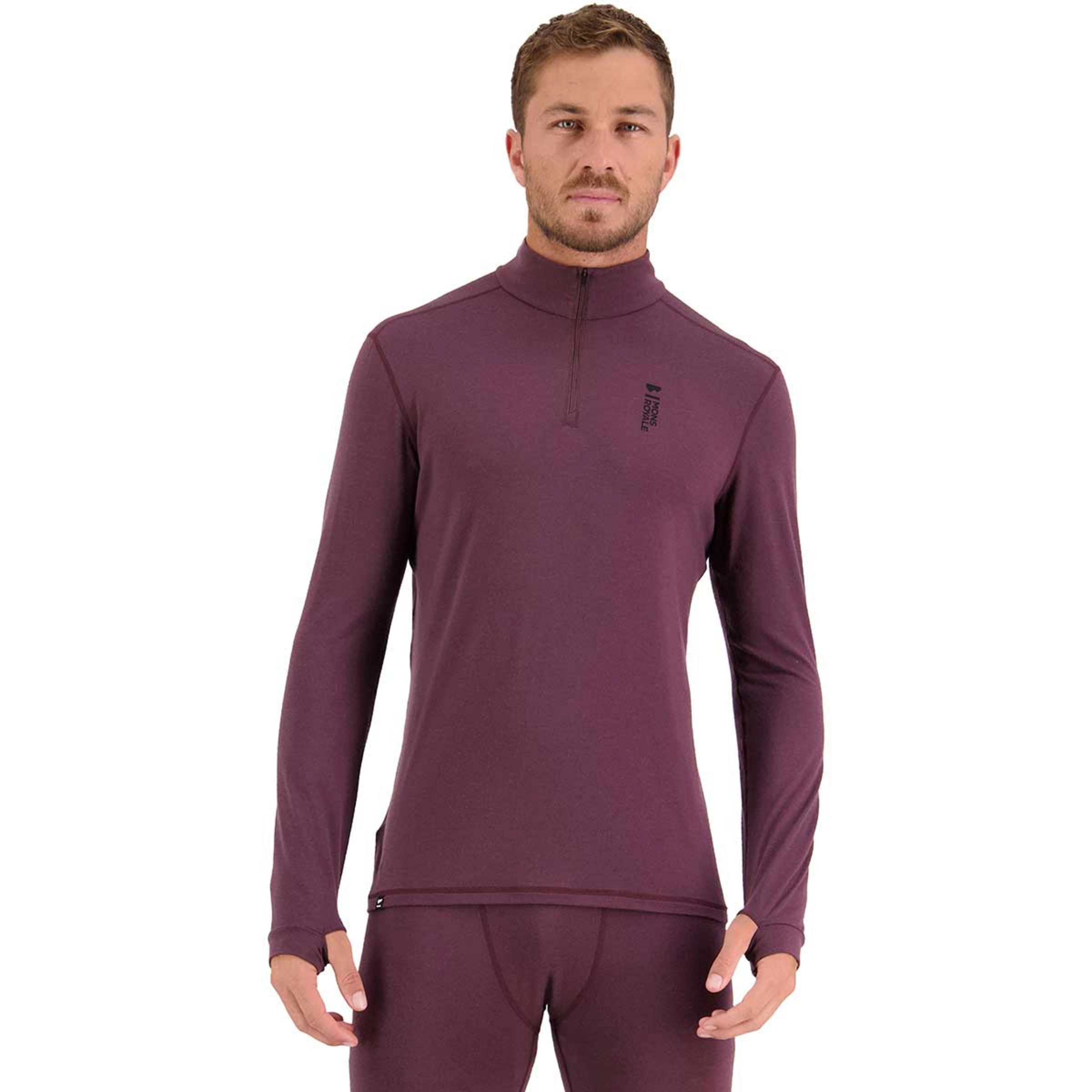 Mons Royale Men's Cascade Flex 200 1/4 Zip Long Sleeve - Bilde 2